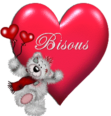 Gif animé bisous coeur ourson
